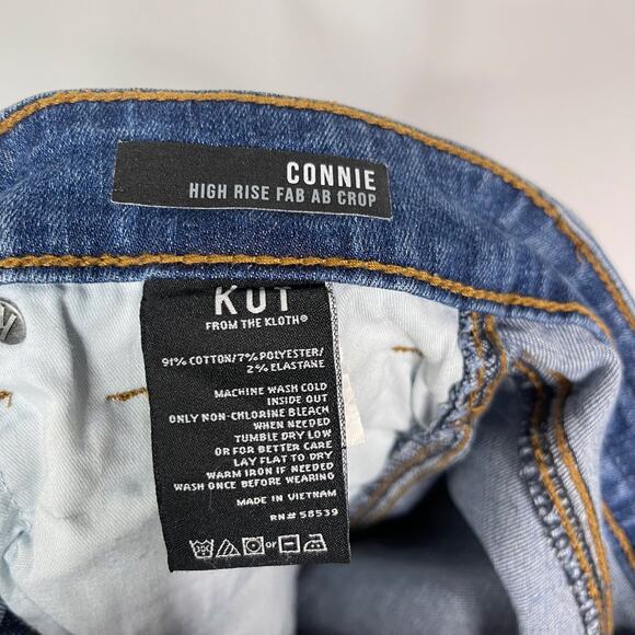 Kut From The Kloth 4 Connie High Rise Fab Ab Crop Jeans Stretchy Denim Cotton - Picture 10 of 13